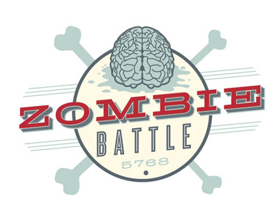 Zombie Battle brains game icon logo zombie