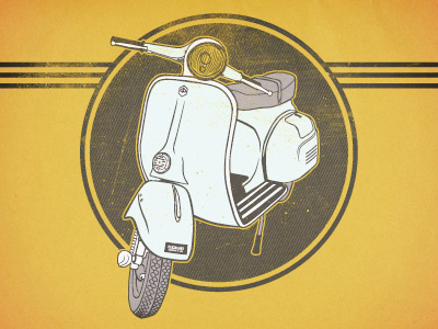 Vespa bike illustration radical retro vespa