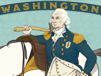 Dollar Shave Club Presidents - George Washington illustration portrait