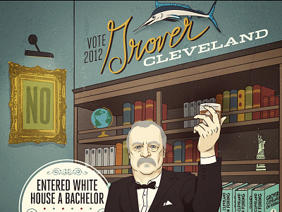 Dollar Shave Club Presidents - Grover Cleveland illustration portrait typography