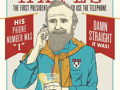 Dollar Shave Club Presidents - Rutherford B. Hayes illustration portrait