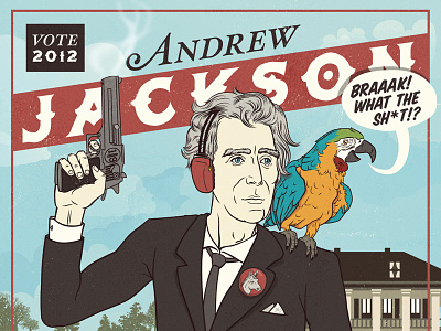 Dollar Shave Club Presidents - Andrew Jackson animal bird illustration portrait