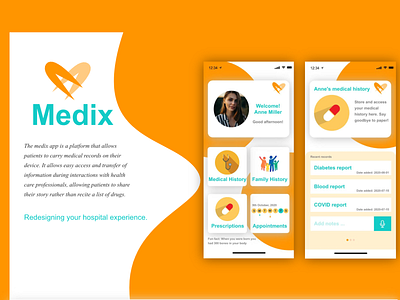 Medix Application app branding design invision studio logo medical app ui ux web