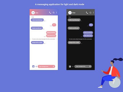 Messaging App adobe xd app design illustration light theme ui