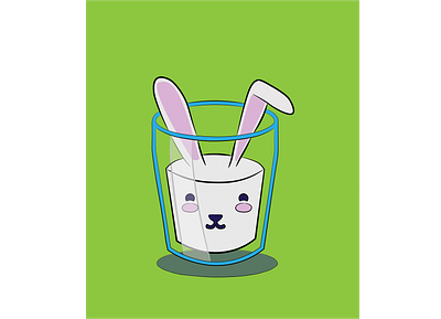Bunny in a glass branding design illustration illustrator logo minimal vector