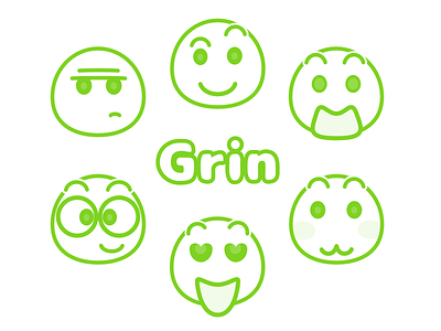 Grin emoji green icon