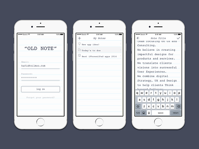 Old Note app note old fashion simple ui design