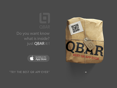 QBar App Landing Page app landing lp qr sketch store ui ux