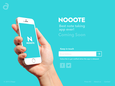 Note App Landing Page app coming landing magazine mail note page responsive sketch soon