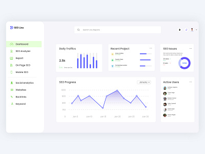 Modern & Clean SEO Dashboard UI/UX Design