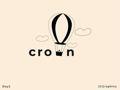 crown 30daychallenge 30daylogochallenge crown logo design hot air ballon logo vector