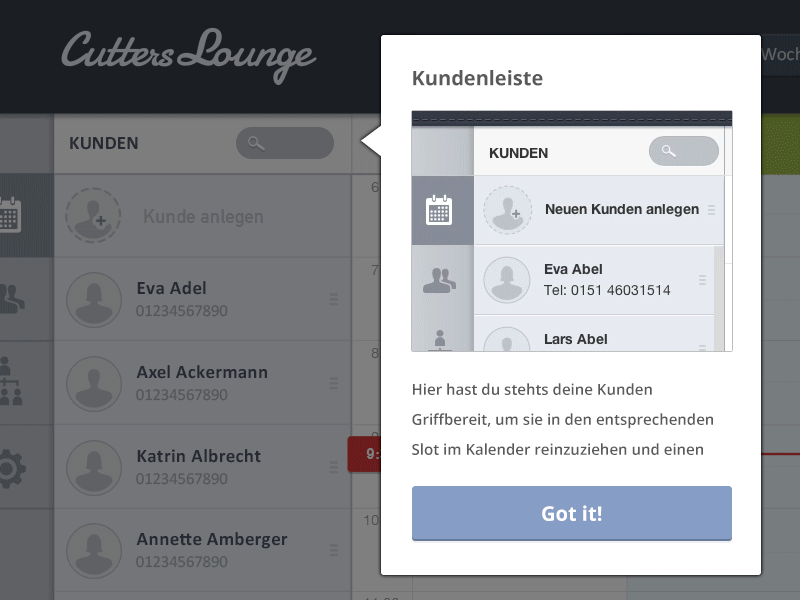 Cutters Lounge User Hints by Dana Nedamaldeen on Dribbble