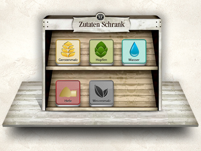 ERDINGER Floßfahrt (ingredients) app cabinet icon pattern shape wood