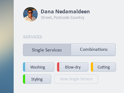 Service Tags app avatar button colors simple tags web