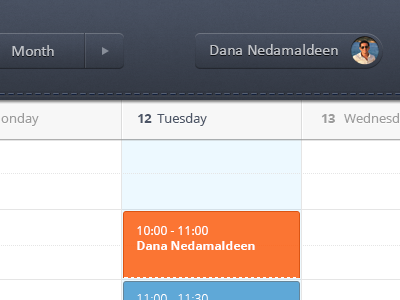 Calendar Webapp appointment avatar buttons calendar profile stitches time