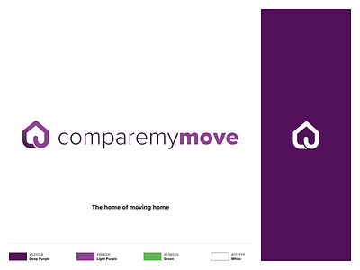 Compare My Move - rebrand branding design home house illustration logo minimal purple re design rebrand typography vector
