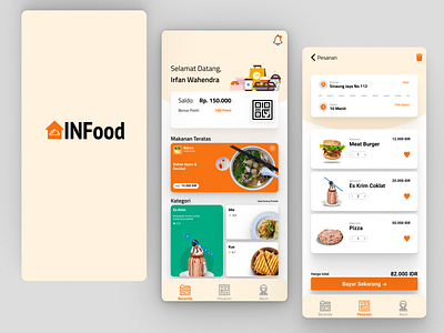 Design Apps app design food food app minimal orange restaurant app ui ux