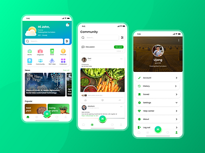 Agriculture App agriculture app clean colorful design green light simple smooth ui ux