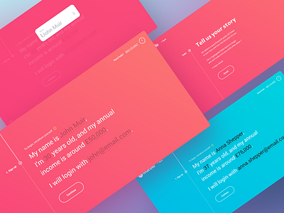 unorthodox fin-tech signup flow colorful fintech form interactive signup