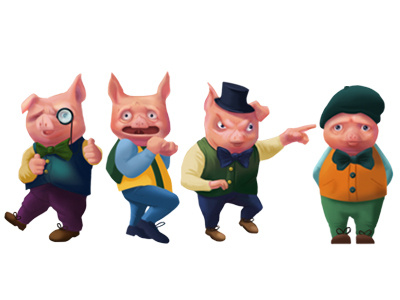 Squealers 2d character photoshop pig