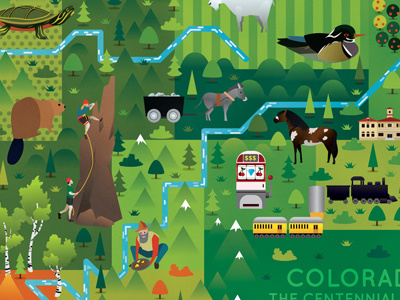 Colorado Map - Detail 02 beer colorado illustrator map mountains sports state vector wildlife