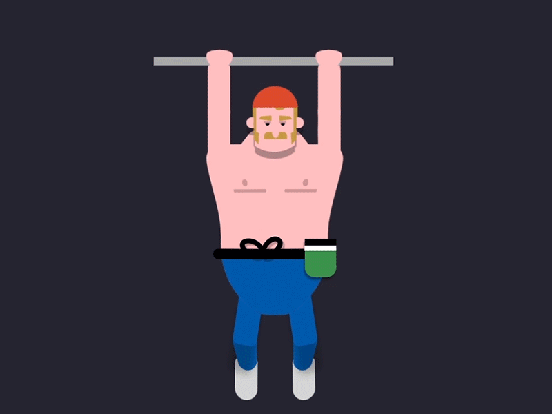 Climber Pullup after effects animation character climber mustache