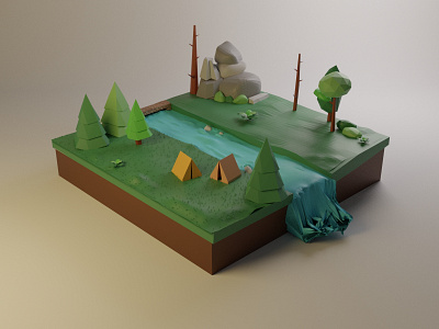 Lowpoly Campspot 3d animation arsitekture graphic design illustration mode modeling3d