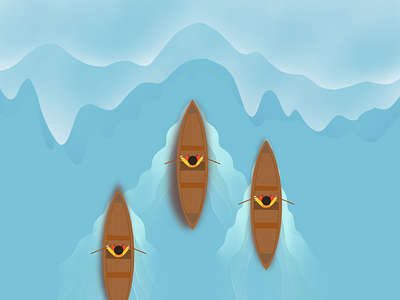 Flat design illustration animation canoe canoe race canoesport design flat illustration graphic design illustration procreate procreatedraw