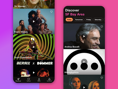 Gigsdeep, deeper angular dark ui discovery ionic framework mobile app mobile design music app music discovery