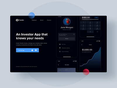 Transfer Landing page - Investment App