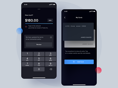 Cards - Investment App app banking fintech investment app mobile product design savings ui ux