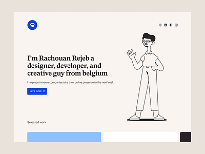 Rachouan Portfolio Homepage animation branding design illustration typography web