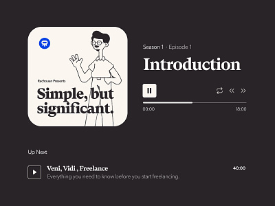 My new podcast Simple But Significant 🎉 app audio player branding design freelance illustration podcast ui vector video player