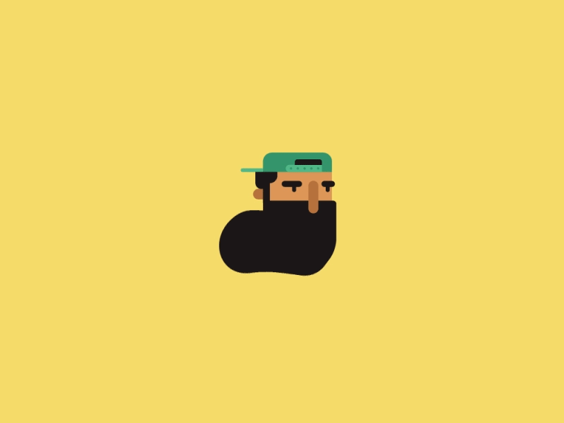 Jake's head while running animation beard development flat game hipster jake lovemyjob wiggle smooth