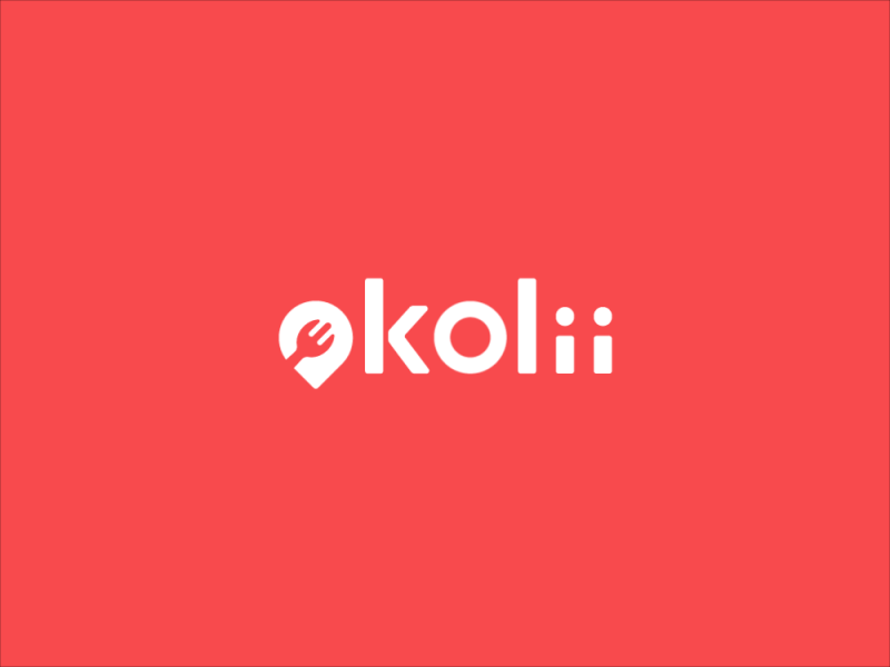 Okolii brand branding colour food ios location logo spork ui vector web