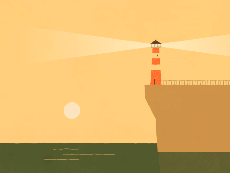 Lighthouse 2.5d ae animation app colors flat illustration lighthouse loop motion wiggle