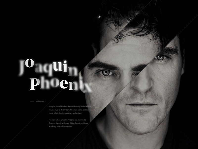 Joaquin Phoenix flat os actor collection expercience clean design web