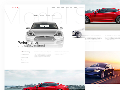 Tesla Model S Landing Page car clean collection design expercience os tesla web