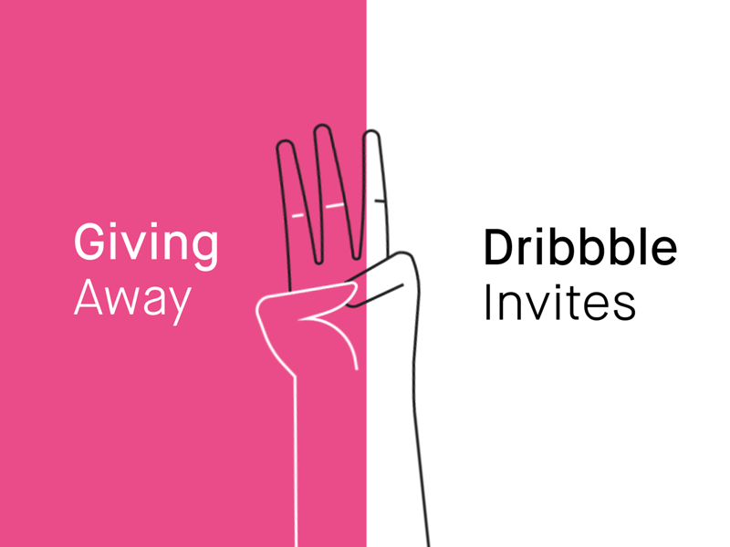 3 Dribbble Invites 2d dribbble duotone flat hand illustration invite lines motion
