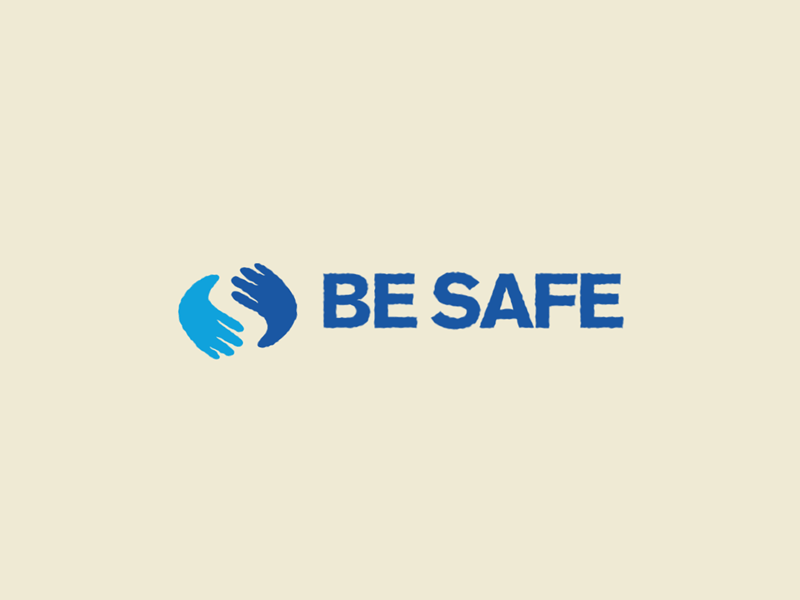 Besafe Logo Animation aftereffects animation construction flat hands logo s logo safety