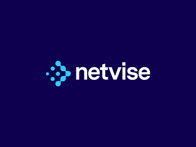 Netvise Logo branding flat font logo logotype network simple type