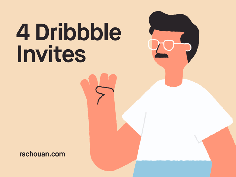 4 Dribbble Invites design dribbble invites flat gif illustration invites motion vector