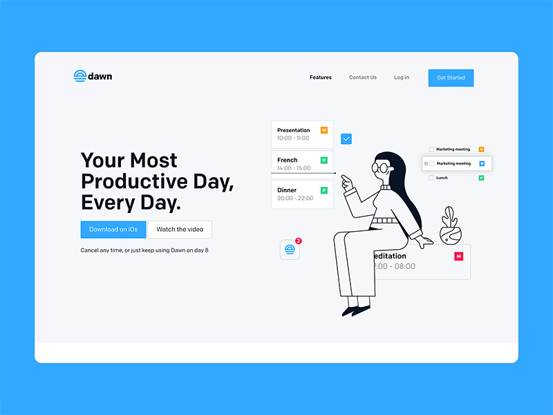 Dawn - Website animation app branding design gif illustration ios vector web website