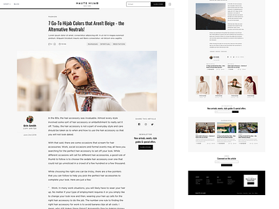 Haute Hijab Article Page article article design article page blog design islam typography ui web