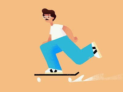 I miss skating character design flat illustration poses skate skateboard