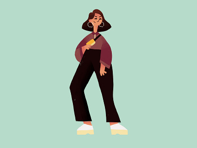 Lil Sis character design drawing flat illustration procreate self portrait