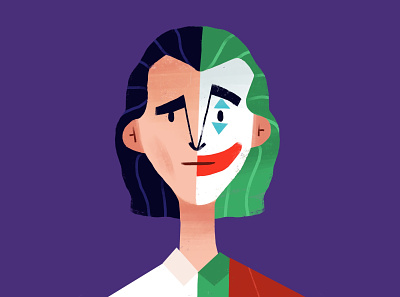Joker flat illustration joker movie sketch