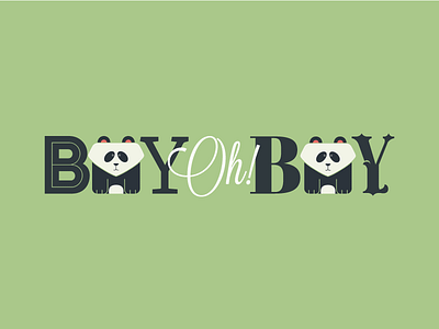 Baby, Oh! Baby Logo animal baby bold brand color green kids letter logo panda teens typography