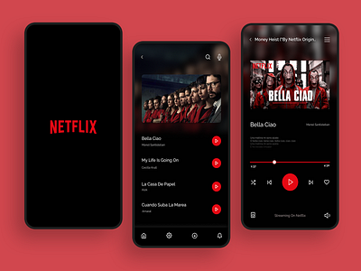 Netflix-Music Streaming branding design typography ui uidesign ux uxdesign