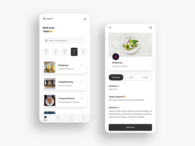 Restaurants Table Booking Ui